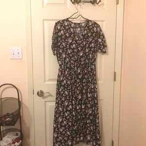 Black Floral Dress - Size M